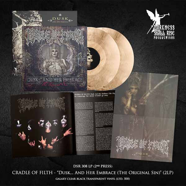 CRADLE OF FILTH DUSK AND HER EMBRACE (THE ORIGINAL SIN)(2LP GALAXY CLEAR/BLACK TRANSPARENT) Vinyl Double Album