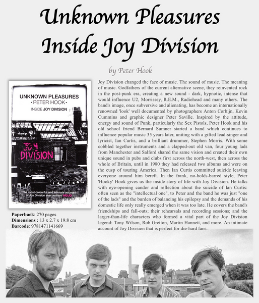 (Joy Division) Unknown Pleasures PETER HOOK PAPERBACK BOOK