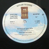 dictators search & destroy 1977 uk asylum label vinyl lp   proto  punk