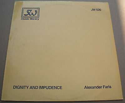 Alexander faris dignity & inpudence jw music library samples vinyl lp uk 1985
