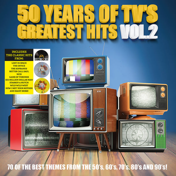 VARIOUS ARTISTS 50 YEARS OF TV'S GREATEST HITS VOL. 2 (COLOUR VINYL)(RSD 2023) VINYL DOUBLE ALBUM