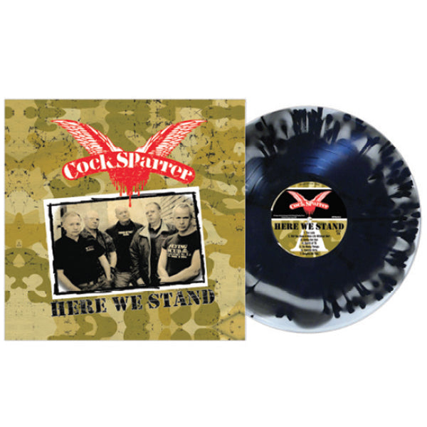 HERE WE STAND (CLOUDY CLEAR & BLACK VINYL) by COCK SPARRER Vinyl LP PPR023RP51