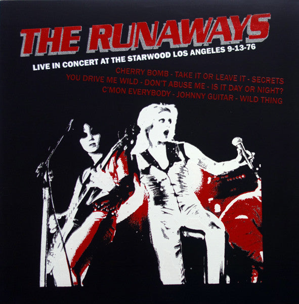 The Runaways – Live in Concert at the Starwood Los Angeles 9-13-76 white vinyl lp