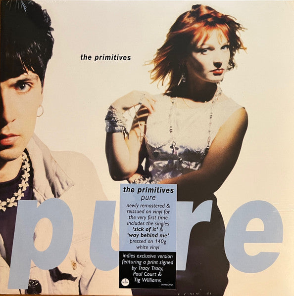 The Primitives Pure  Demon Records  DEMONREC946  Vinyl lp  White Opaque + signed print