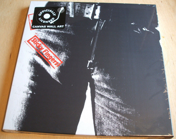 rolling stones sticky fingers stretch canvas wall art 40cm x 40cm official