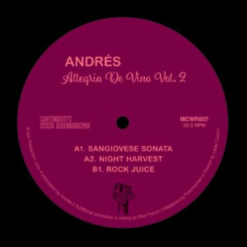 ANDRÉS- ALLEGRIA DE VINO VOL.2 7" VINYL MCWR007 pre order