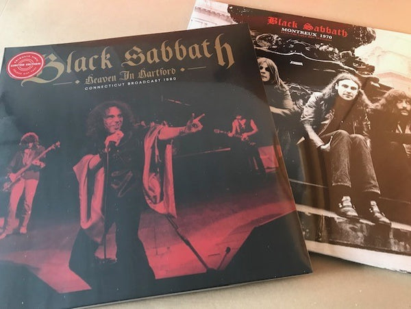 2 x black sabbath vinyl lp collection : HEAVEN IN HARTFORD (PURPLE VINYL) by BLACK SABBATH Vinyl Double Album ANGEL003LPLTD + MONTREUX 1970 by BLACK SABBATH Vinyl Double Album ANGEL004LP
