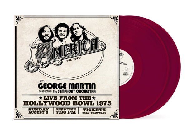 AMERICA: AMERICA: LIVE AT THE HOLLYWOOD BOWL 1975 ruby red vinyl 2lp