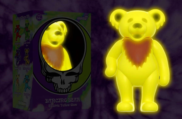 Grateful Dead - Dancing Bear Glow (Electric Yellow) Reaction Figure super 7
