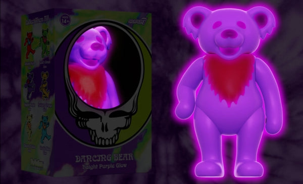 Grateful Dead - Dancing Bear Glow (Haight Purple) Reaction Figure super 7