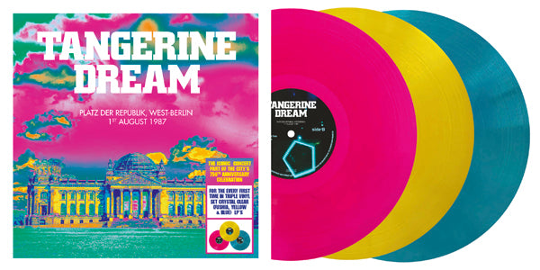 TANGERINE DREAM PLATZ DER REPUBLIK, WEST-BERLIN - AUGUST 1ST 1987 (PINK/YELLOW/BLUE VINYL 3LP) Vinyl - 3 LP Box Set