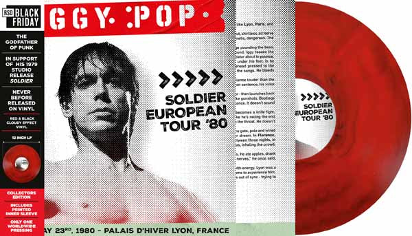 IGGY POP SOLDIER EUROPEAN TOUR '80 (RED & BLACK SMOKE VINYL) (BLACK FRIDAY) Vinyl LP