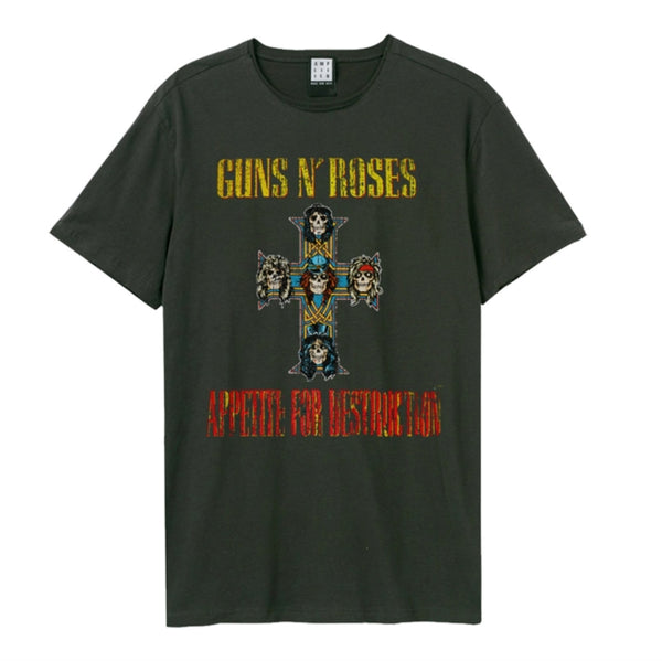 Guns N Roses Appetite For Destruction Amplified  Vintage Charcoal T Shirt