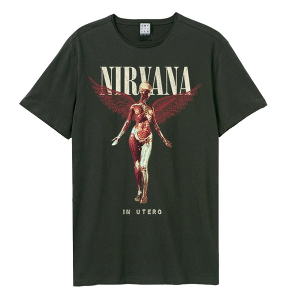 Nirvana In Utero Colour Amplified Vintage Charcoal T Shirt