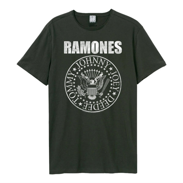 Ramones - Classic Seal Amplified  Vintage Charcoal T Shirt