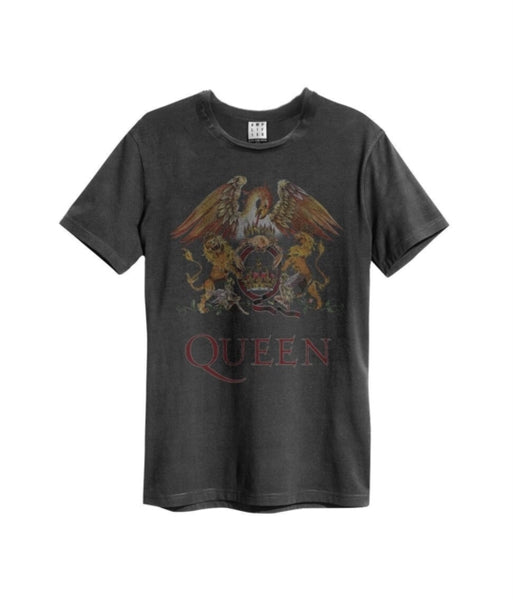 Queen - Colour Crest Amplified Vintage Charcoal X Large T Shirt