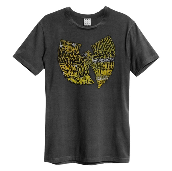 Wu Tang Clan - Graffiti Logo Amplified  Vintage Charcoal T Shirt