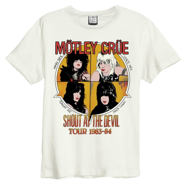 Motley Crue Shout At The Devil Amplified Vintage White X Large T Shirt