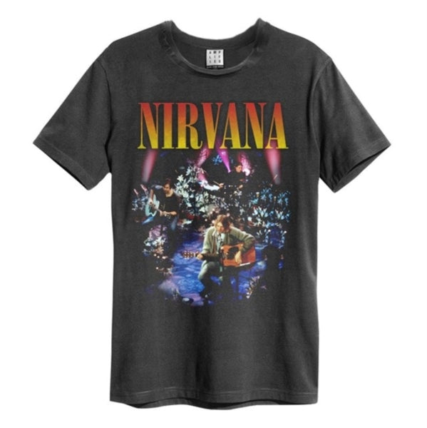 Nirvana Live In New York Amplified Vintage Charcoal  T Shirt