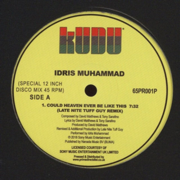 Could Heaven Ever Be Like This (Late Nite Tuff Guy Remix) Artist IDRIS MUHAMMAD Format:12" Vinyl