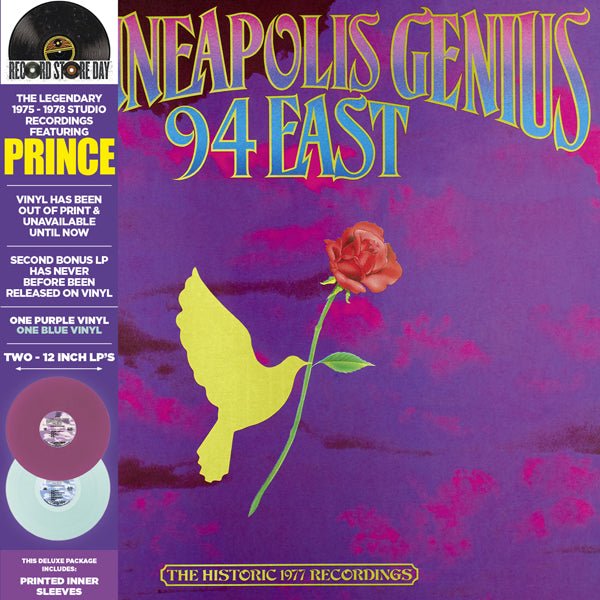 94 EAST FEAT. PRINCE MINNEAPOLIS GENIUS (PURPLE/BLUE 2LP) (RSD 2024) VINYL DOUBLE ALBUM - punk to funk heaven
