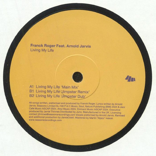 Franck ROGER feat ARNOLD JARVIS Living My Life (inc Jimpster mixes) (12") Seasons Limited US