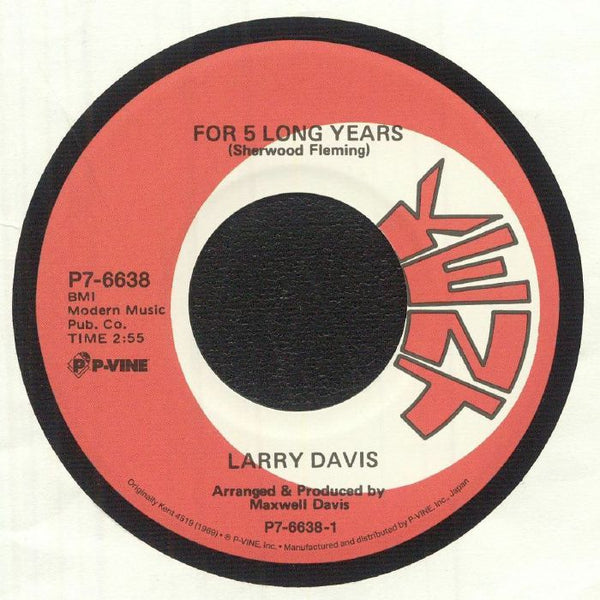Larry DAVIS For 5 Long Years (reissue) P-Vine Japan Format: 7"