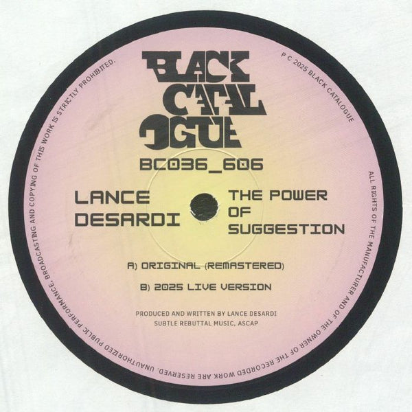 Lance DESARDI The Power Of Suggestion (remastered) (12" repress) Black Catalogue US