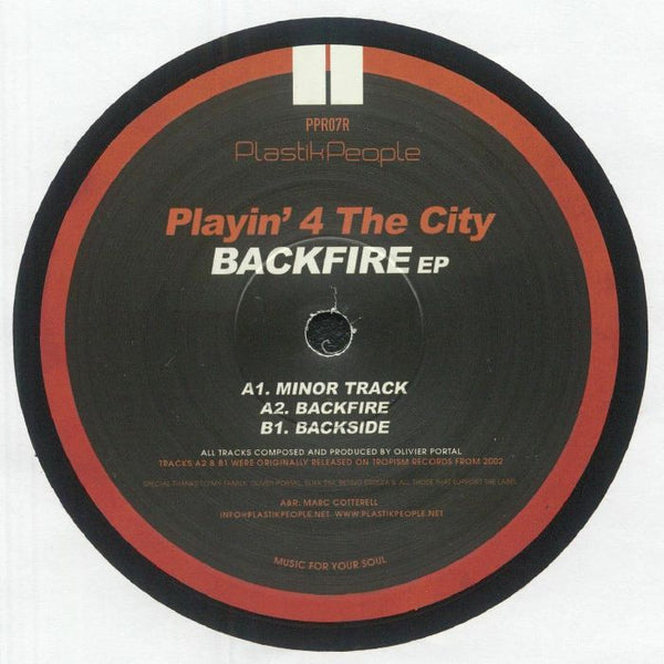 PLAYIN' 4 THE CITY Backfire EP (remastered) Plastik People Format: 12" repress