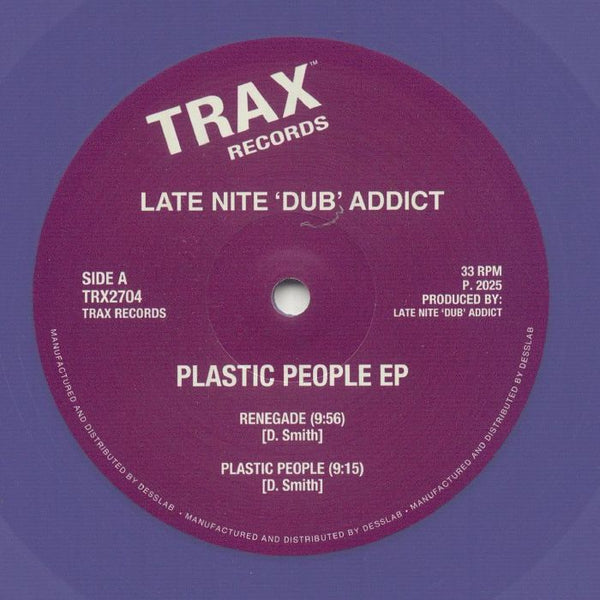 LATE NITE 'DUB' ADDICT Plastic People EP (purple vinyl 12") Trax US