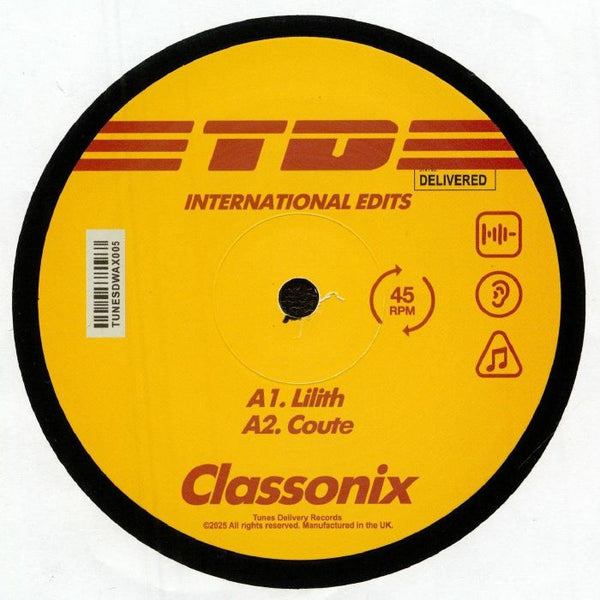 CLASSONIX International Edits Tunes Delivery Format: 12"