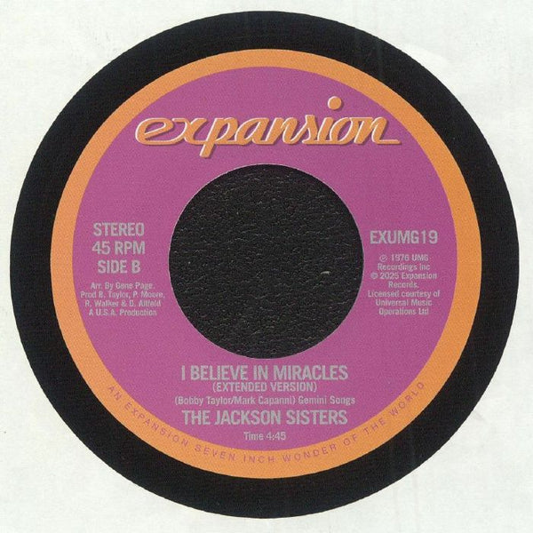 The JACKSON SISTERS I Believe In Miracles (7") Expansion