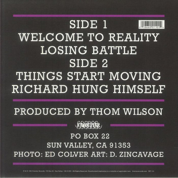 The ADOLESCENTS Welcome To Reality (reissue) (limited 'coke bottle' clear vinyl 10") Frontier US