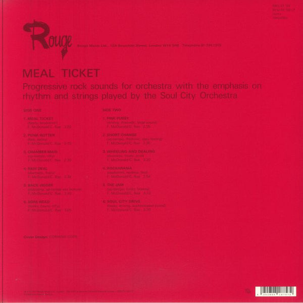 SOUL CITY ORCHESTRA Meal Ticket (reissue) (limited LP) Be With