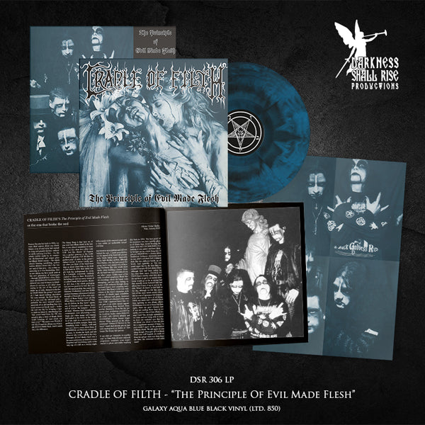CRADLE OF FILTH THE PRINCIPLE OF EVIL MADE FLESH (AQUA BLUE / BLACK VINYL) Vinyl LP