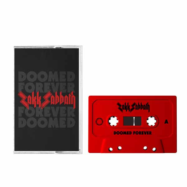 ZAKK SABBATH DOOMED FOREVER FOREVER DOOMED (CLEAR TRAY WITH RED TAPE SHELL AND 2-SIDED J-CARD) MUSIC CASSETTE