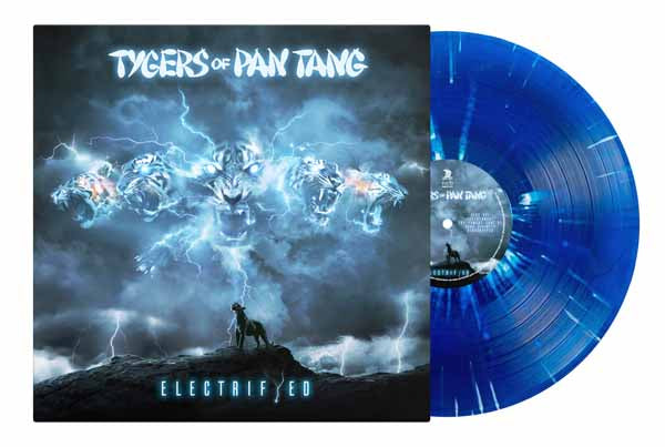 TYGERS OF PAN TANG ELECTRIFYED (TRANSPARENT BLUE W/ WHITE SPLATTER) Vinyl LP