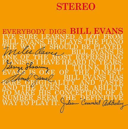 Bill Evans Trio Everybody Digs Bill Evans vinyl lp
