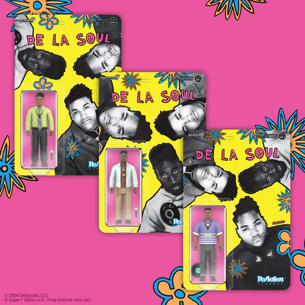 SET OF ALL THREE WAVE 1 DE LA SOUL SUPER 7 REACTION FIGURES