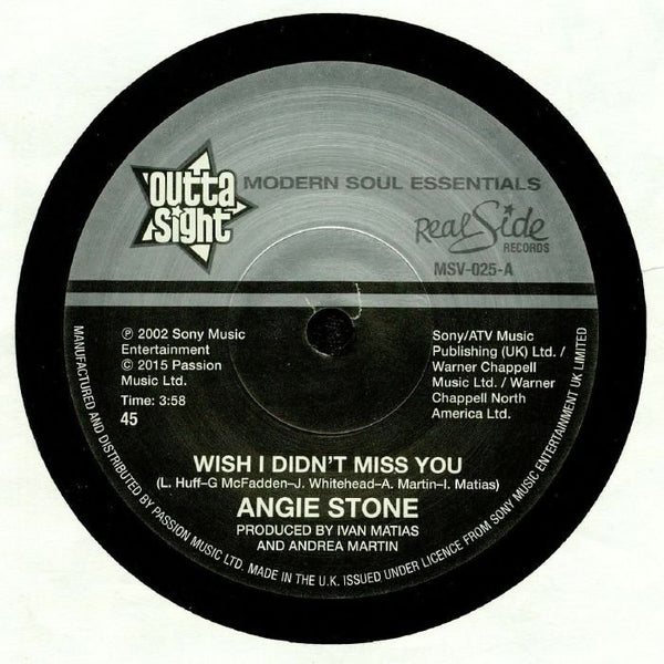 ANGIE STONE Wish I Didn't Miss You (7" repress) Outta Sight - punk to funk heaven