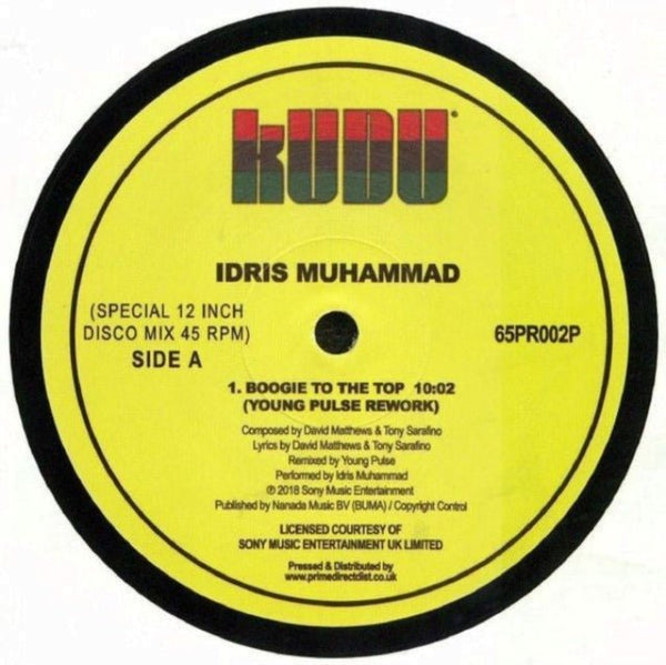 Boogie To The Top (Young Pulse Remix) Artist IDRIS MUHAMMAD Format:12" Vinyl - punk to funk heaven