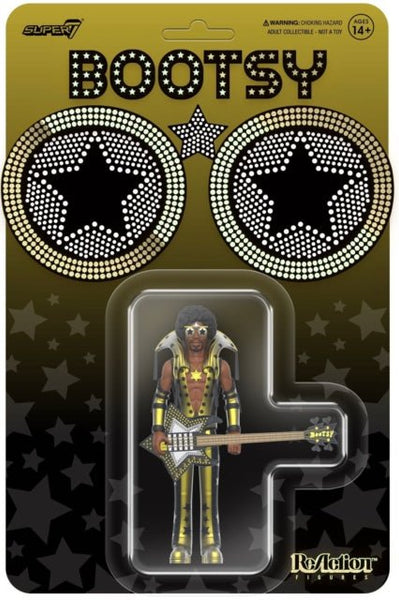Bootsy Collins Black And Gold Reaction Figures super 7 - punk to funk heaven