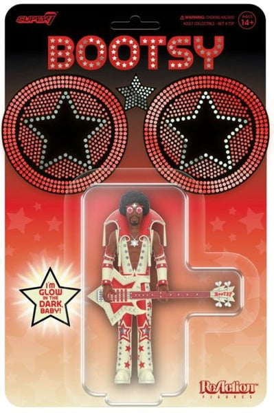 Bootsy Collins Reaction Figures Wave 03 - Bootsy Collins (Glow) super 7 - punk to funk heaven