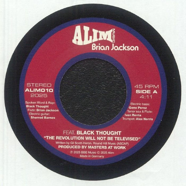 Brian JACKSON The Revolution Will Not Be Televised (Masters At Work production) (limited 7")&nbsp; Alim/BBE - punk to funk heaven