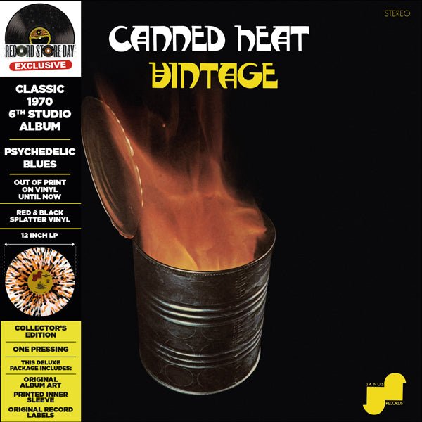 CANNED HEAT VINTAGE (SPLATTER ORANGE/NOIR VINYL +CD)(RSD 2023) VINYL LP - punk to funk heaven