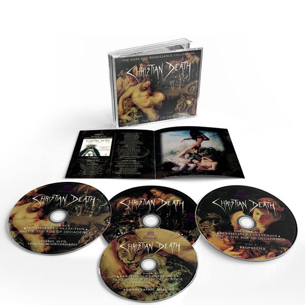 CHRISTIAN DEATH THE DARK AGE RENAISSANCE COLLECTION, PART 3, THE AGE OF DECADENCE Compact Disc - 4 CD Box Set - punk to funk heaven