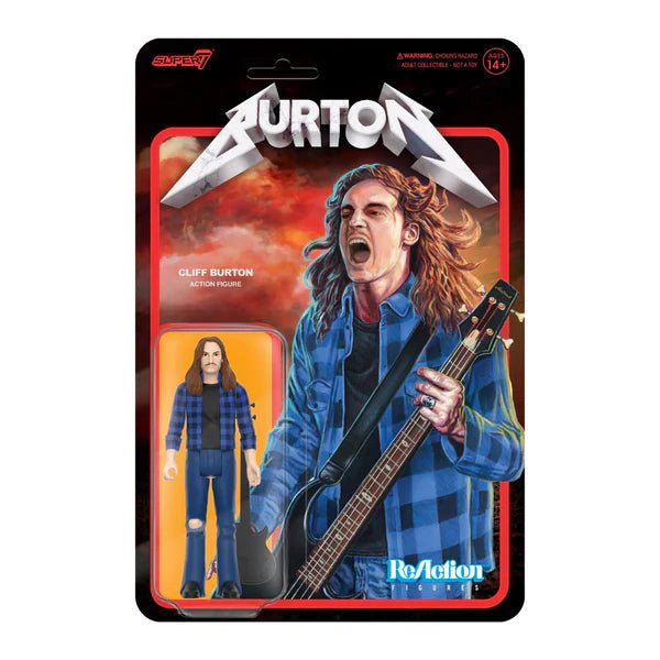 Cliff Burton Reaction Figures - Cliff Burton (Flannel Shirt) super 7 - punk to funk heaven