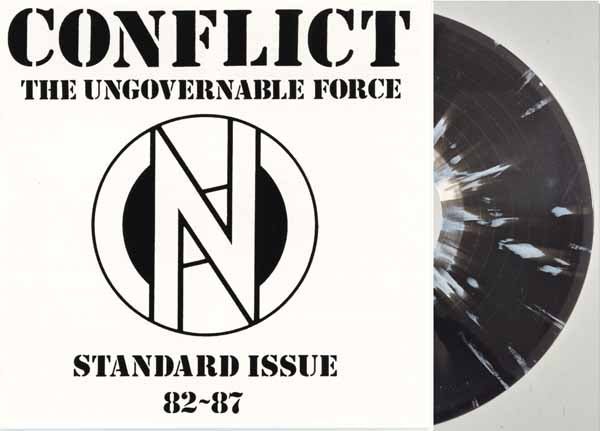 CONFLICT STANDARD ISSUE PART 1 - 82 - 87 (BLACK WITH WHITE SPLATTERS) Vinyl LP - punk to funk heaven