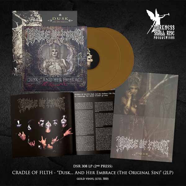 CRADLE OF FILTH DUSK AND HER EMBRACE (THE ORIGINAL SIN)(2LP GOLD VINYL) Vinyl Double Album - punk to funk heaven