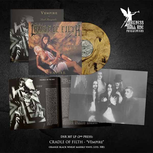 CRADLE OF FILTH VEMPIRE, OR DARK FAERYTALES IN PHALLUSTEIN (ORANGE/BLACK WHEAT MARBLE) Vinyl LP - punk to funk heaven